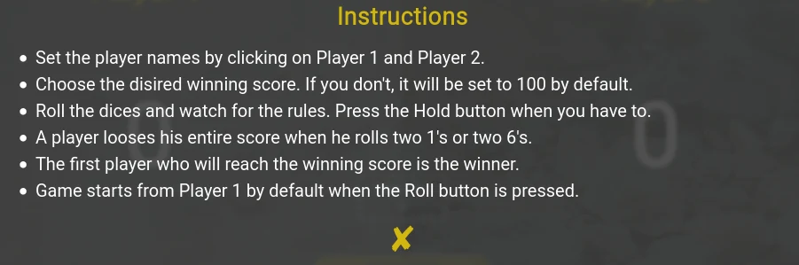 Dice Roller Game Instructions