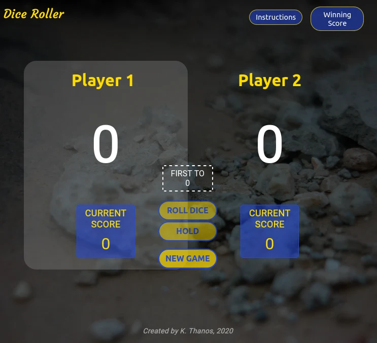 Dice Roller Game Smaller Screens