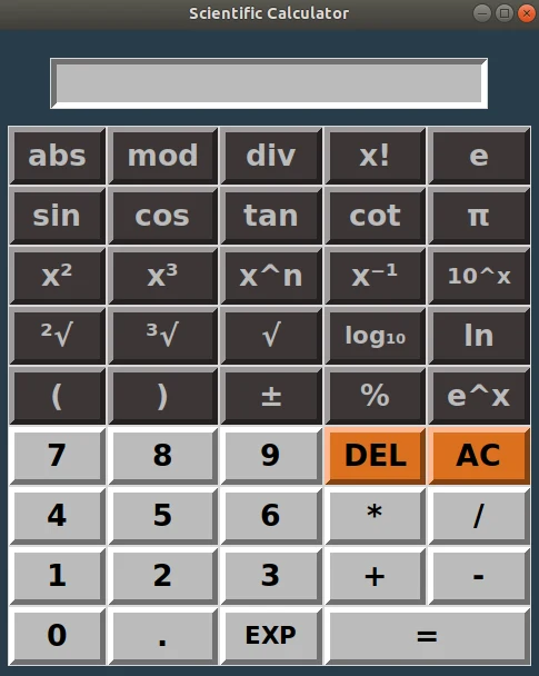 Tkinter Scientific Calculator